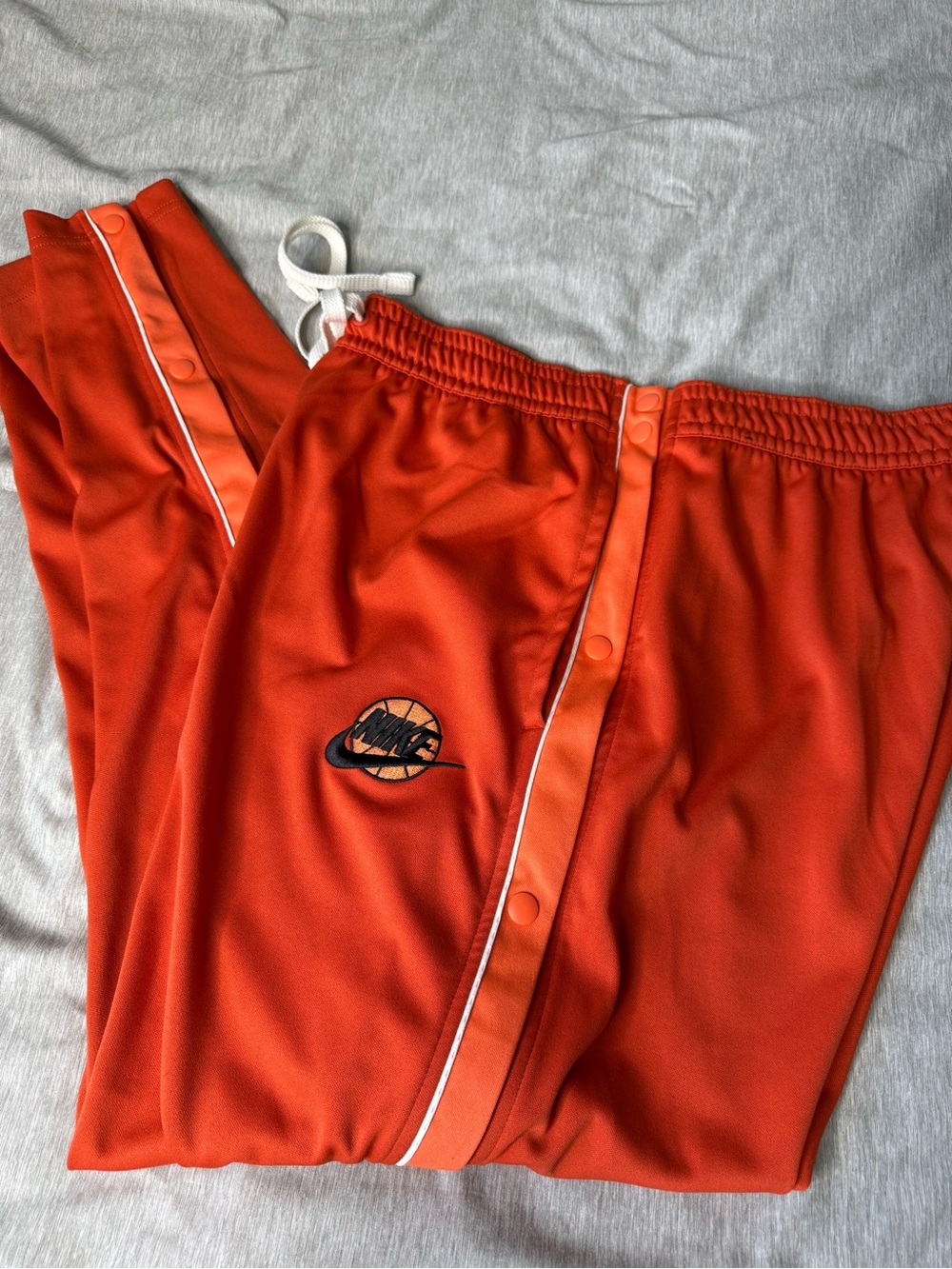 Nike Mens Orange Snap-Front Track Pants